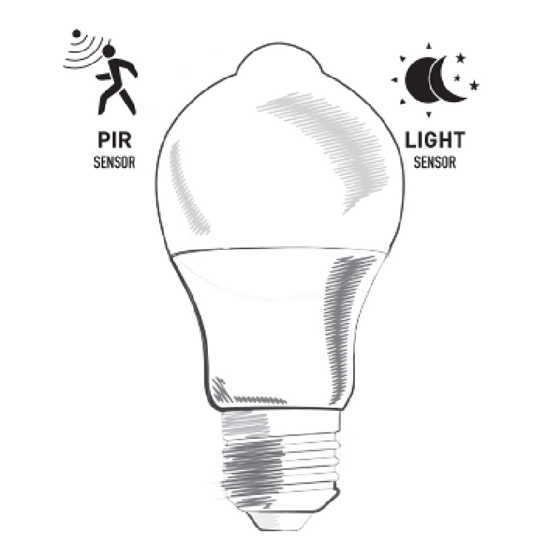 A60 PIR モーションセンサー LED 電球